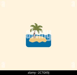 Island vector isolated icon illustration. Island icon stock illustration Stock Vector