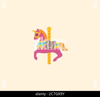 Carousel Horse vector isolated icon illustration. Carousel Horse icon stock illustration Stock Vector