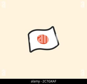 Japanese flag vector isolated illustration. Japan flag icon Stock Vector