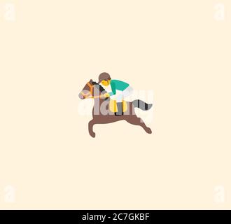 Horse riding vector isolated icon illustration. Horse riding icon stock illustration Stock Vector