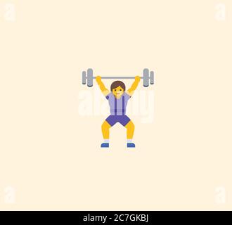 Power lifting woman vector isolated icon illustration. Power lifting woman icon stock illustration Stock Vector