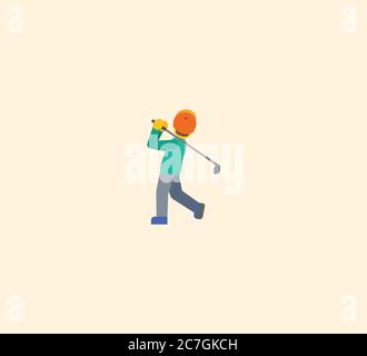 Golf player vector isolated icon illustration. Golf icon stock illustration Stock Vector