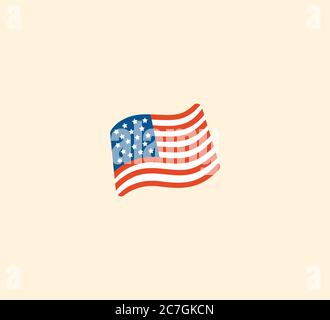 USA flag vector isolated illustration. USA flag icon Stock Vector