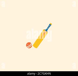 Cricket sport vector isolated icon illustration. Cricket sport icon stock illustration Stock Vector