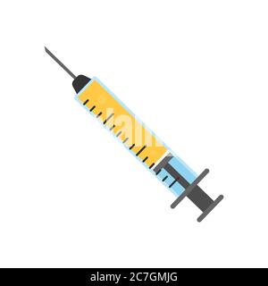 Medical syringe for injection on white background. Stock Vector illustration. Stock Vector