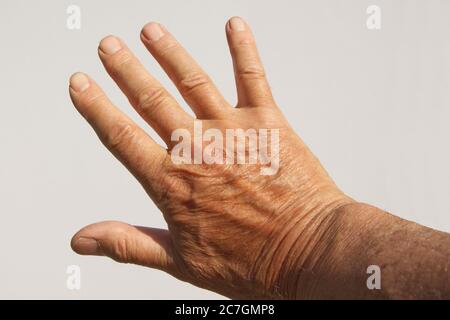 Man's hand viewed from top Stock Photo