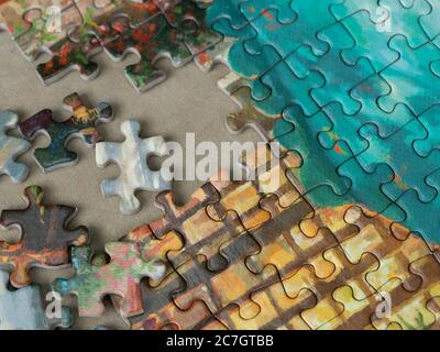 Unfinished Jigsaw Puzzle, Stock Photo