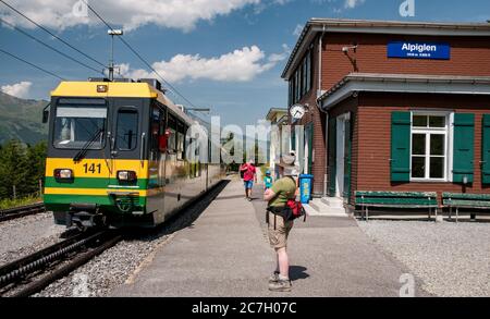 Alpiglen station, Bernese Oberland, Switzerland Stock Photo