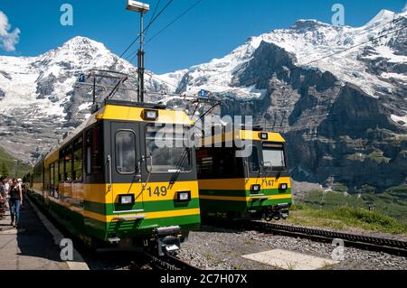 Wengeralp station, Bernese Oberland, Switzerland Stock Photo