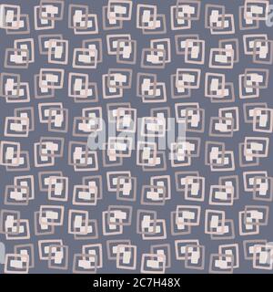 Seamless minimal geo shape pattern design. Neutral pastel color in fresh paper cut out style. Hand drawn playful texture light background. Wallpaper Stock Vector