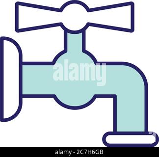 water faucet line and fill style icon Stock Vector Image & Art - Alamy