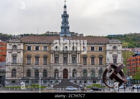Europe, Spain, Basque Country, Vizcaya Province, Bilbao, view of the Municipal Archives at Ernesto Erkoreka Plaza Stock Photo