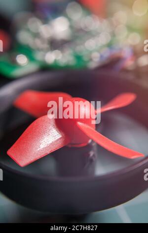 mini drone components displayed together Stock Photo