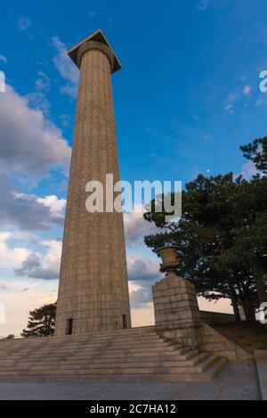 Vertical low angle shot of the famous Perry's Victory & International Peace Memorial, Ohio, USA Stock Photo