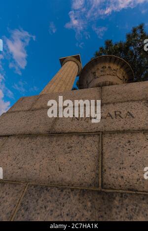 Vertical low angle shot of the famous Perry's Victory & International Peace Memorial, Ohio, USA Stock Photo