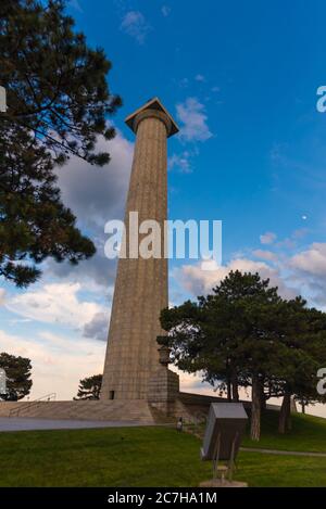 Vertical low angle shot of the famous Perry's Victory & International Peace Memorial, Ohio, USA Stock Photo