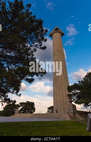 Vertical low angle shot of the famous Perry's Victory & International Peace Memorial, Ohio, USA Stock Photo