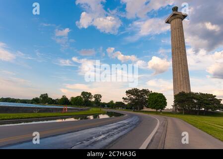 Famous Perry's Victory & International Peace Memorial, Ohio, USA under the cloudy sky Stock Photo