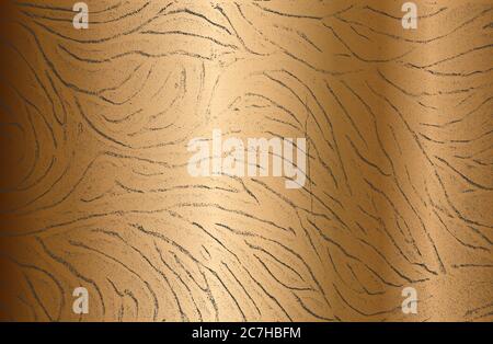 Distressed overlay texture of golden cracked concrete, stone or asphalt. grunge background. abstract halftone vector illustration Stock Vector
