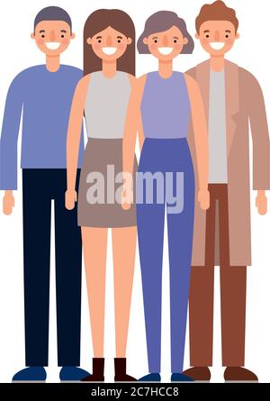 Women and men avatars cartoons smiling design, Person people and human theme Vector illustration Stock Vector