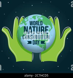 World Nature Conservation Day, 28 July, abstract poster for web of ...