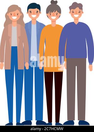 Women and men avatars cartoons smiling design, Person people and human theme Vector illustration Stock Vector