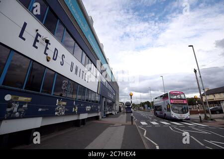 General view outside Elland Road as Huddersfield Town take on West Bromwich Albion in a match that could seal their promotion to the Premier League. Stock Photo