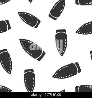 Iron icon in flat style. Laundry equipment vector illustration on white isolated background. Ironing seamless pattern business concept. Stock Vector