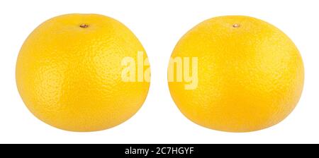 white grapefruit path isolated on white Stock Photo