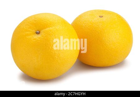 white grapefruit path isolated on white Stock Photo