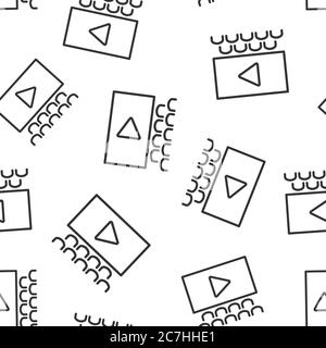 Film icon in flat style. Movie vector illustration on white isolated background. Cinema theater seamless pattern business concept. Stock Vector