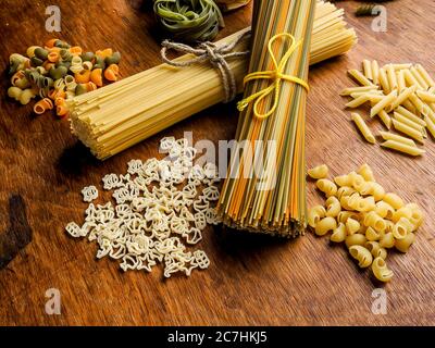 still life of different types of hard paste Stock Photo