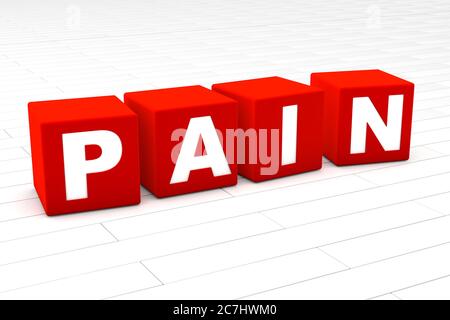 3D rendered illustration of the word Pain. Stock Photo