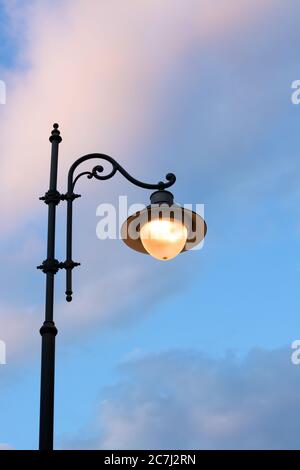Street lamp against the sky in the evening Stock Photo