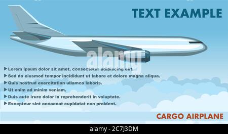 Cargo airplane. Vector. Airplane for the transport of goods. Plane. Logistic services. Isolated. Aircraft. Aviation Industry. Jet. Logistic Airline. D Stock Vector