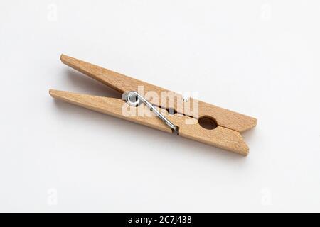 A wooden clothes peg. Stock Photo