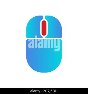 Mouse wheel button click. Active button scrolling demonstration on white background Stock Vector