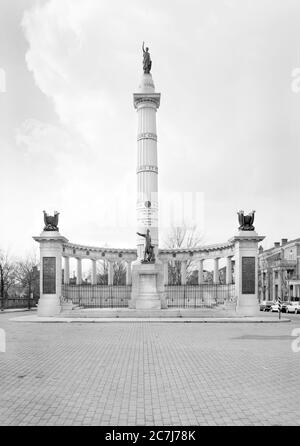 Jefferson Davis Monument, Monument Avenue & Davis Avenue, Richmond, Virginia, USA, Historic American Buildings Survey, 1970's Stock Photo