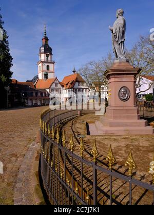 Francisco Eberhardus MDCCCLXXIV, Franz I. Graf zu Erbach-Erbach, Rathaus, Marktplatz, Erbach, Odenwald, Hessen, Germany Stock Photo