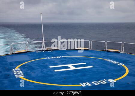 helicopter landing site of a ferry Stock Photo