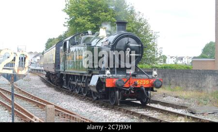 Steam locomotive 5239 Goliath operating as part of Dartmouth Steam Railway, at Paignton, Devon, England, UK. Stock Photo