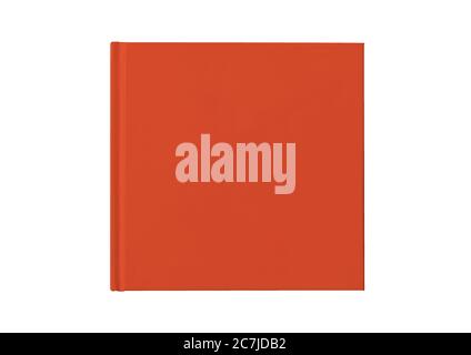 Red hardcover notebook isolated on white background Stock Photo