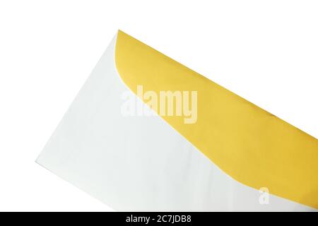 Yellow envelope isolated on white background Stock Photo