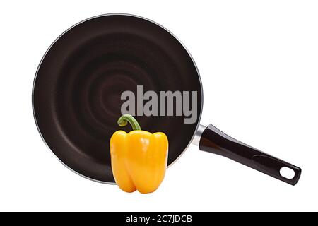 Fry pan isolated on white background Stock Photo