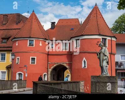 Beer gate in Cham, Bavarian Forest, Bavaria, Germany Stock Photo