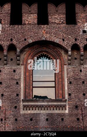 Vertical closeup shot of a building in Parco Sempione in Milan, Italy Stock Photo