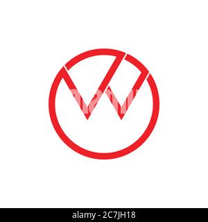 letter ow simple geometric line logo vector Stock Vector