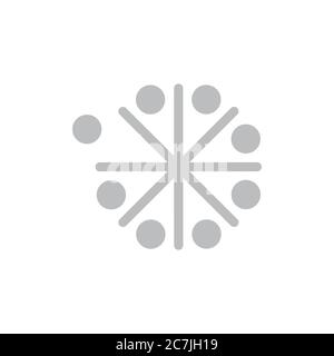 circle dots line simple team work logo vector Stock Vector