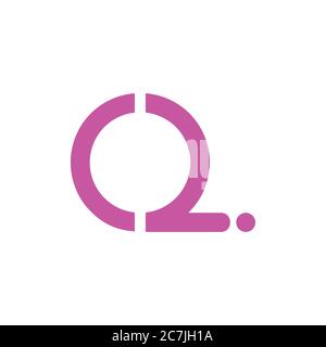 letter qc simple circle geometric line art logo vector Stock Vector