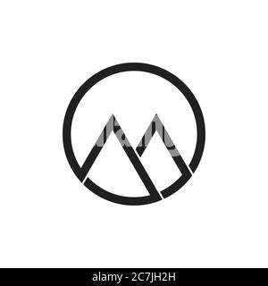 letter om geometric mountain logo vector Stock Vector